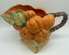 Brinn’s Coaster Autumn Pumpkins Pitcher Vintage 1995 6” By 9.5” Fall - £13.17 GBP