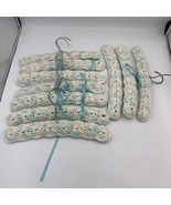Vintage Lot of 12 Crocheted Wooden Yarn Covered Clothes Hangers Nursery ... - $33.59 CAD