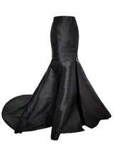 BLACK Taffeta Mermaid Skirt Outfit Women Custom Plus Size Mermaid Maxi Skirt image 5