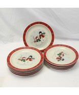 Royal Seasons Snowmen Christmas Dinner Plates 10-1/4&quot; Lot of 12  Xmas - $48.99