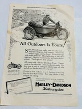 1927 Harley Davidson *All Outdoors is Yours!* Motorcycle AD Popular Mech... - $10.73