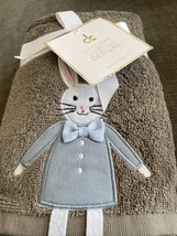 Deborah Connolly Designs Hand Towels (2) Easter Bunny Boy Cotton 16 X 24 Gray - £12.14 GBP