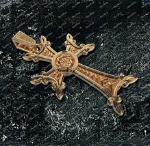 14K Rose Gold Finish Cross Christ Ornament Design celtic Pendant For Unisex - $3,460.98 MXN