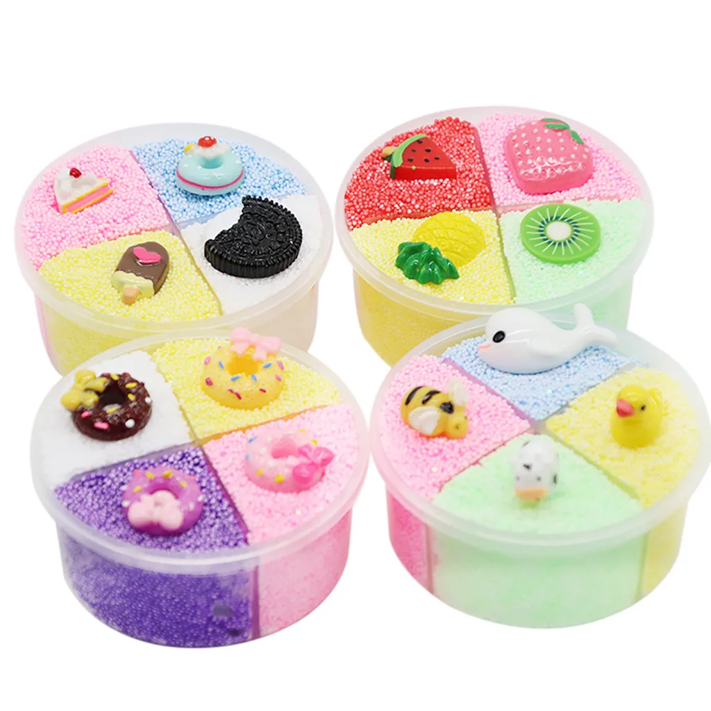 Beautiful Color Fruit Slime Fluffy Mixing Mud Puff Slime Putty Scented Stress - £15.28 GBP+