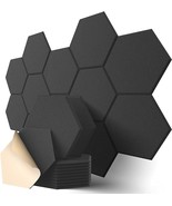 Hexagon Acoustic Panels, Kuchoow Soundproof Wall Panels, Matte Black - $39.99