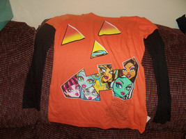 Monster High Orange Long Sleeve Shirt Size 7/8 Girls NEW HTF - £14.83 GBP
