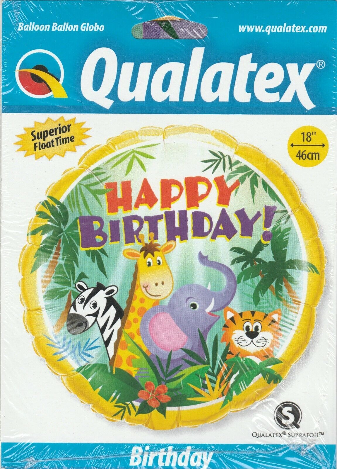 Birthday Jungle Friends  Mylar Foil Balloon by Qualatex 18&quot; - $4.94