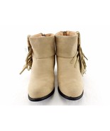 Women&#39;s Suede Boots, Easy USA ~ Beige, 2½ Inch Heels, Fringe Sides, Size... - $341.17 MXN