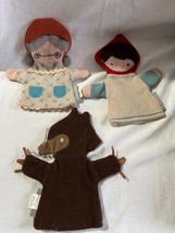 Lot THE LAND OF NOD Felted Grandma Wolf Little Red Riding Hood story dol... - $19.75