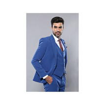 Men 3 Piece Suit WESSI by J.VALINTIN Extra Slim Fit JV3 Light Blue TURKEY USA image 2