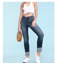 Judy Blue cuffed mid rise jeans in Dark Denim - size 0 - $40.59