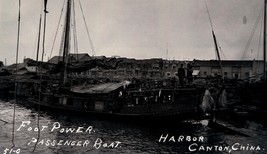 Vintage Photo;Foot Power Passenger Boats In The Harbor; Canton,China;Circa 1912 - £11.95 GBP