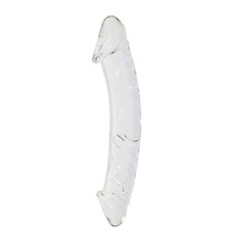 11&quot; Large Clear Double Ended Glass Dildo Double Side Crystal Penis G-Spo... - £37.65 GBP