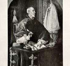 1916 El Greco Saint Ildefons Antique Art Print Mannerism Religious Collectible - £27.51 GBP