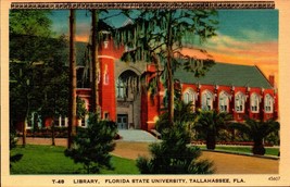 Linen Postcard~The Library- Florida State University Tallahassee FL-bk32 - £2.38 GBP