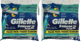 2X Gillette Sensor 2 Plus Lubrastrip Pivot Men&#39;s Disposable Razor - 21 P... - £22.47 GBP