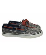 Womens Sperry Top-Sider Boat Shoes Nautical Red White Blue Anchors Sequi... - $28.70