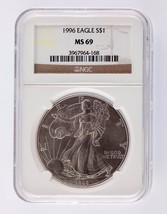1996 Silver 1oz American Eagle NGC Graded MS 69 - £150.80 GBP