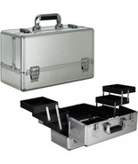 VP001- Silver Matte 6-Tiers Accordion Trays Professional Cosmetic Makeup... - $1,699.54 MXN