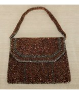 Lovely vintage copper colored sead bead clutch purse                B9 - £19.61 GBP