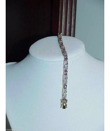 Sterling 18k Gold Vermeil Tennis Bow Link 9 Oval Amethyst Bracelet Multi... - $98.99