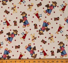 Flannel Cowboy Bears Teddy Bears Western Flannel Fabric Print by Yard D284.36 - £9.33 GBP