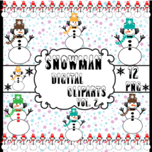 Snowman Vol. 2-Digital Clipart,Christmas,Craft,Snow,Scarf,Hat,Gift Card,Gift Tag - £0.99 GBP
