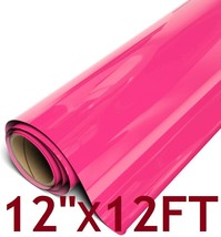 12&quot; x 12FT Pink HTV Iron On Heat Transfer Vinyl Roll for T Shirt Shoes Hats Bags - £10.86 GBP