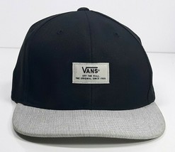 Vans Off The Wall Logo Adjustable Hat Black W Grey Stripe Bill - $12.99