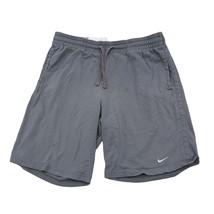Nike Shorts Mens L Gray Cotton Elastic Waist Drawstring 2 Pockets Active Bottoms - £17.89 GBP