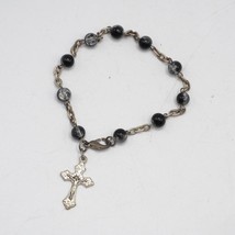 Beaded Chain Prayer Bracelet Cross Pendant Jerusalem - $14.84
