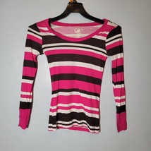 OP Girls Shirt Top Juniors Small (3-5) Multi-Color Striped Pullover Pink... - £9.49 GBP