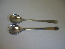 Silver Plate Flat Ware  Salad Spoon &amp; Fork Set Made In Italy 9&quot; - $9.95