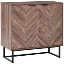 HOMCOM Sideboard Buffet Cabinet: Chevron Kitchen Accent Cabinet, Walnut - $3,040.54 MXN
