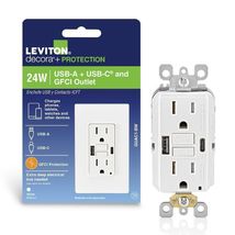 Leviton 15 amps 125 V GFCI White Outlet and USB Charger 5-15R - $49.95