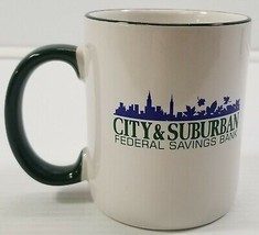 I) Vintage City &amp; Suburban Federal Savings Bank Coffee Mug Advertisement - $92.04 MXN