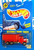 Hot Wheels 1991 Speed Points Mainline #100 Peterbilt Dump Truck Red w/ BWs - £7.83 GBP