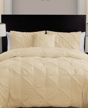 VCNY Home Carmen 3-Pieces Ruched Duvet Cover Set Size Queen Color Taupe - £47.31 GBP