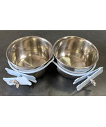 2 Of 4&quot; Versatile Stainless Steel Coop Water Food Feeder Cup For Pet Ani... - £20.56 GBP