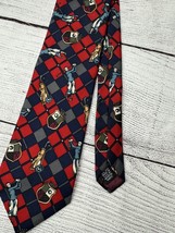 Christian Dior Monsieur Designer Silk Necktie Tie Golf Design Print - £11.95 GBP