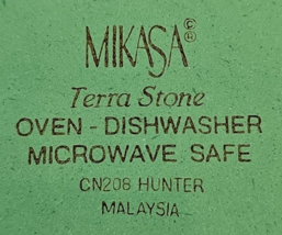 Mikasa Hunter Pitcher Vintage Green Embossed Rings Circle Handle Terra S... - £54.12 GBP