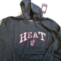 NBA Miami Heat Long Sleeve Pullover Hoodie Youth Boys M or XL Majestic Charcoal - £11.36 GBP
