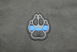 K9 Thin Blue Line PVC Rubber Police Dog Handler Uniform Patch Hook Backing - $9.75