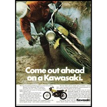 1972 Kawasaki 350 Enduro Motorcycle Dirt Bike Vintage Print Ad Mudding W... - $10.97