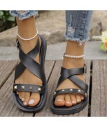 Crisscross Rivet Detail Sandals - $82.22 CAD