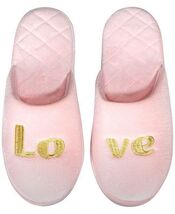 I.n.c. Love Pink Velour Scuff Slippers - $14.40