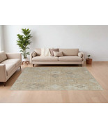 6&#39; X 9&#39; Tan and Ivory Wool Floral Hand Knotted Area Rug - $181.12+