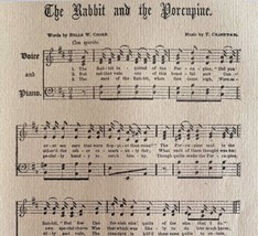 Rabbit And The Porcupine Sheet Music 1892 Victorian Voice And Piano DWY10A - $24.99