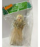 Tree Topper Angel 10&quot; Vtg Plastic Straws RARE Gold Decoration Sealed Ori... - $638.03 MXN