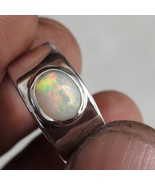 Coober Pedy Solid Multi-Color Opal Sterling Silver Ring - $73.99